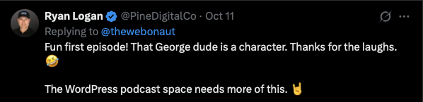 Listener comment from Ryan