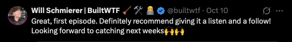 Listener comment from Will